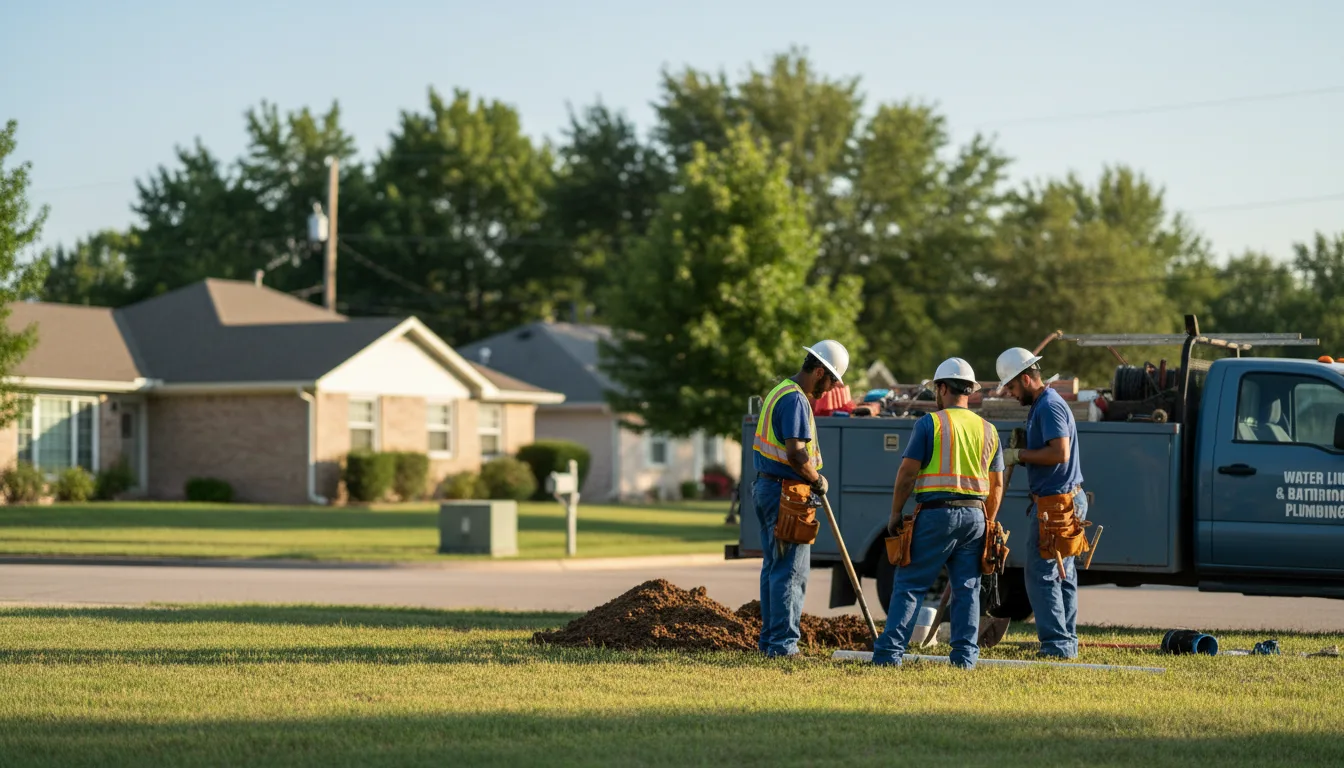 Residential water line and bathroom plumbing service in Hustler, WI